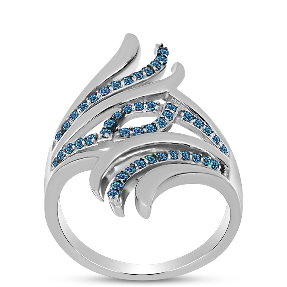 Silberring mit blauem Diamant