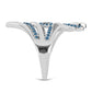 Silberring mit blauem Diamant