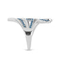 Silberring mit blauem Diamant