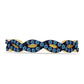Goldplattierter Silberring mit blauem Diamant