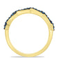 Goldplattierter Silberring mit blauem Diamant
