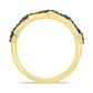 Goldplattierter Silberring mit blauem Diamant