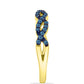 Goldplattierter Silberring mit blauem Diamant