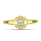 Goldplattierter Silberring mit weißem Diamant