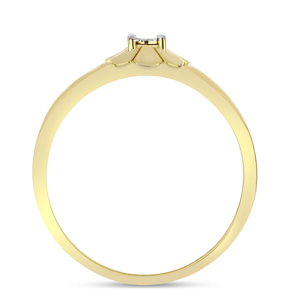 Goldplattierter Silberring mit weißem Diamant 6 
