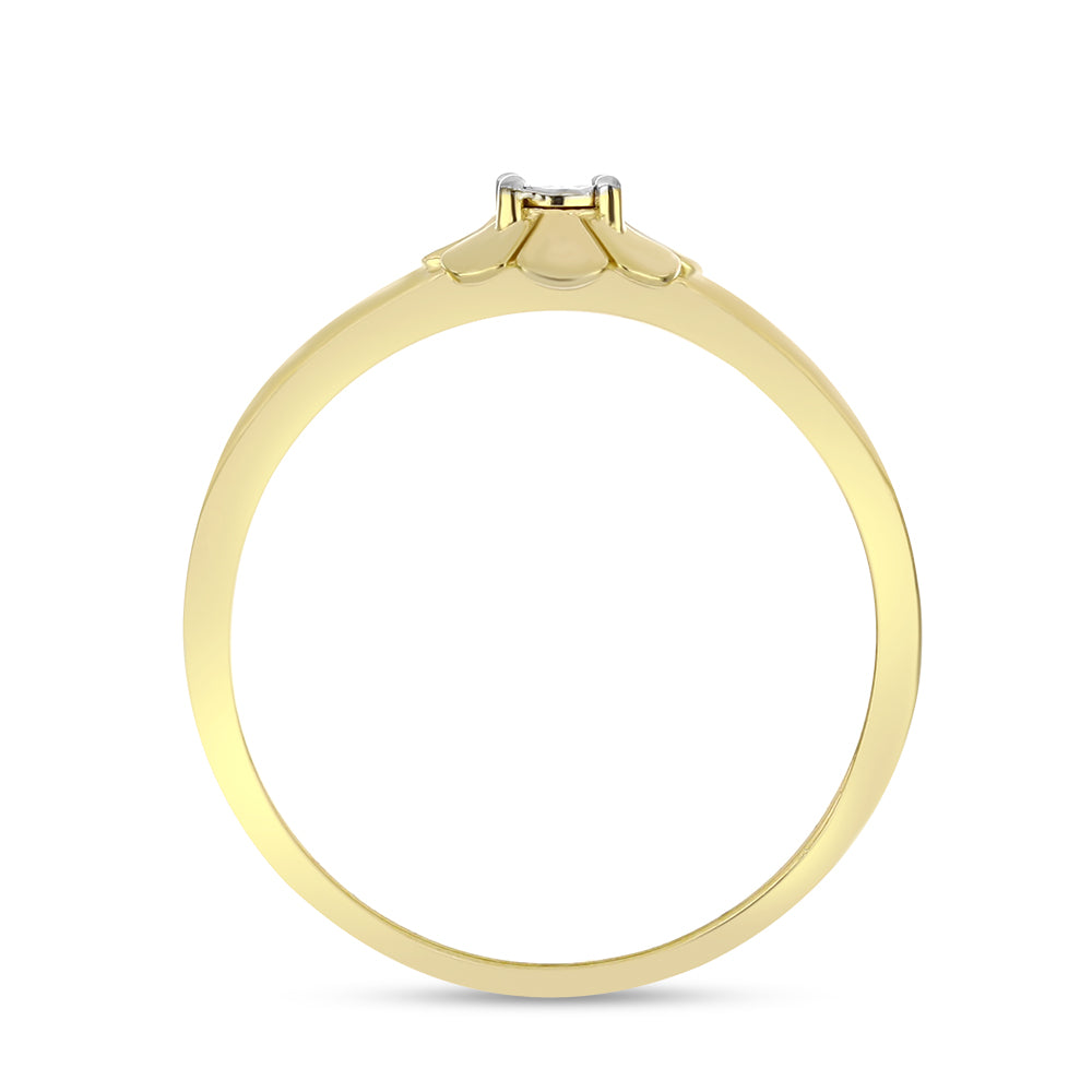 Goldplattierter Silberring mit weißem Diamant 2 