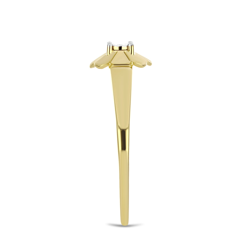 Goldplattierter Silberring mit weißem Diamant 4 