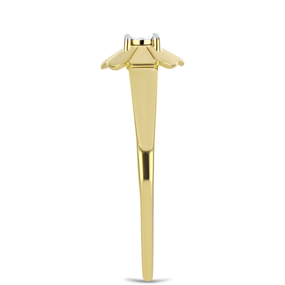 Goldplattierter Silberring mit weißem Diamant 8 