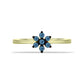 Goldplattierter Silberring mit blauem Diamant