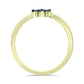 Goldplattierter Silberring mit blauem Diamant