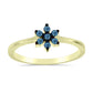 Goldplattierter Silberring mit blauem Diamant