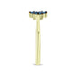 Goldplattierter Silberring mit blauem Diamant
