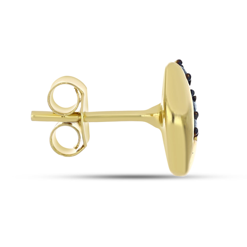 Goldplattierte Silberohrringe mit blauem Diamant 2 