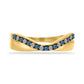 Goldplattierter Silberring mit blauem Diamant und weißem Diamant
