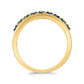 Goldplattierter Silberring mit blauem Diamant und weißem Diamant