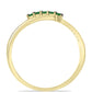 Goldplattierter Silberring mit grünem Diamant und weißem Diamant