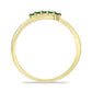 Goldplattierter Silberring mit grünem Diamant und weißem Diamant