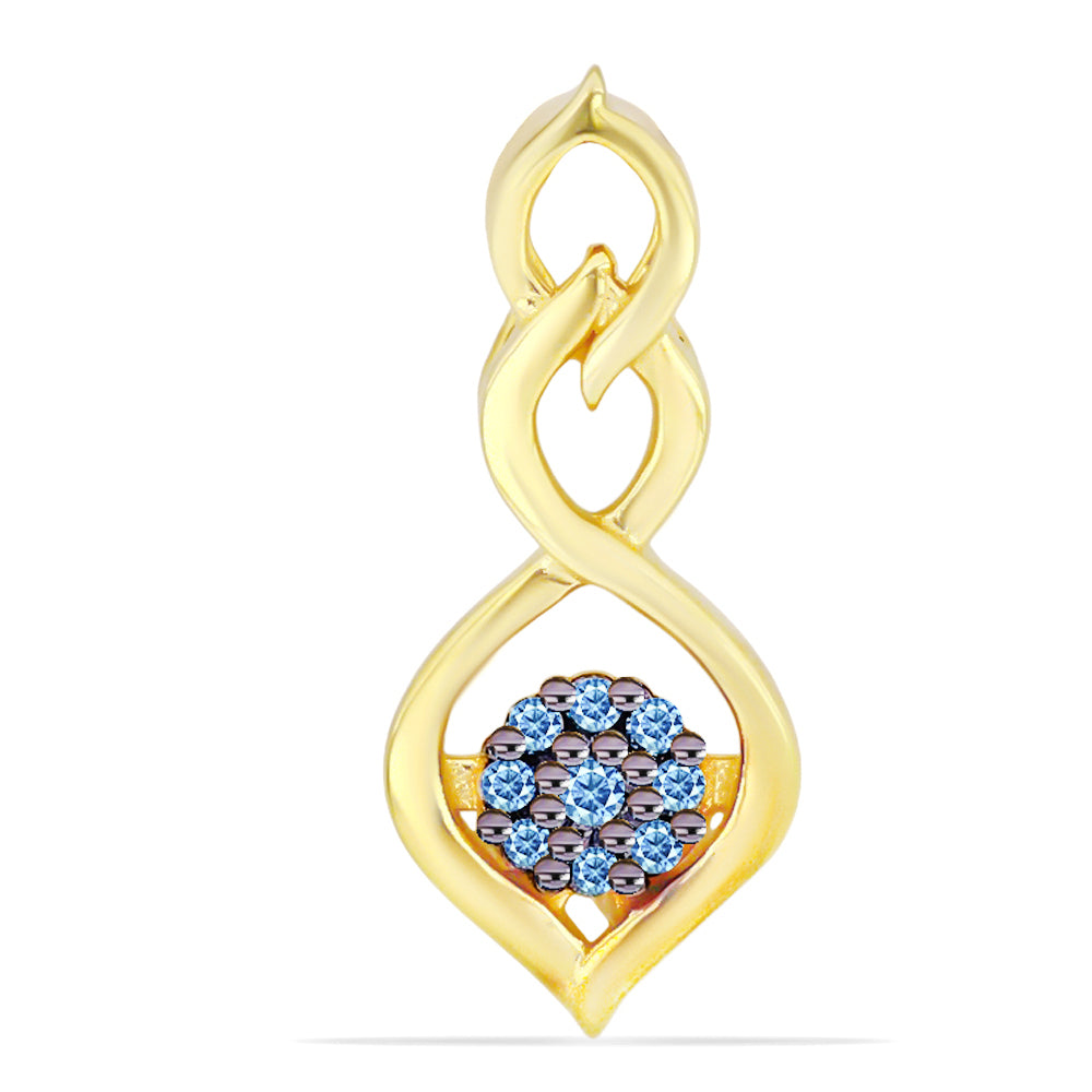 Goldplattierter Silberanhänger mit blauem Diamant 1 