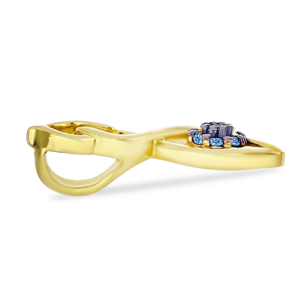 Goldplattierter Silberanhänger mit blauem Diamant 2 