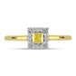 Goldplattierter Silberring mit gelbem Diamant und natürlichem weißem Zirkon