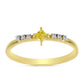 Goldplattierter Silberring mit gelbem Diamant und natürlichem weißem Zirkon