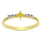 Goldplattierter Silberring mit gelbem Diamant und natürlichem weißem Zirkon
