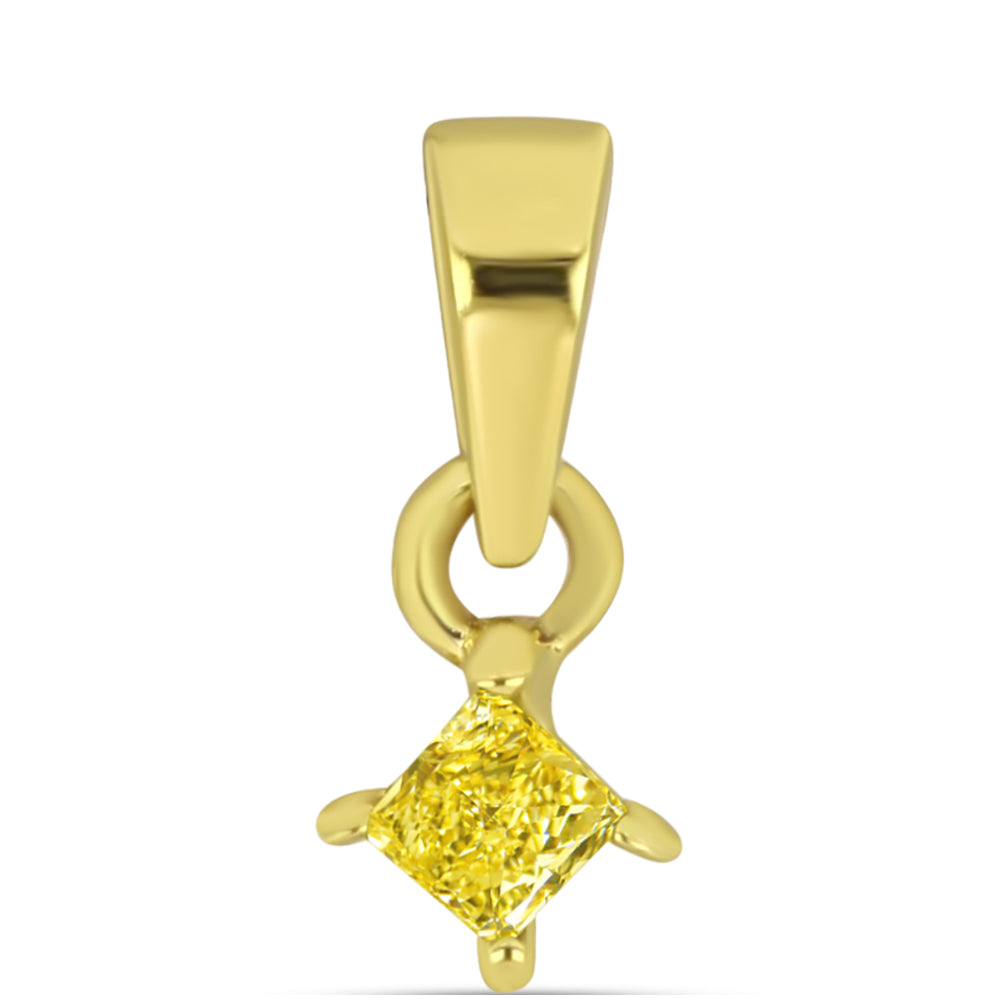 Goldplattierte Silberhalskette mit gelbem Diamant 3 