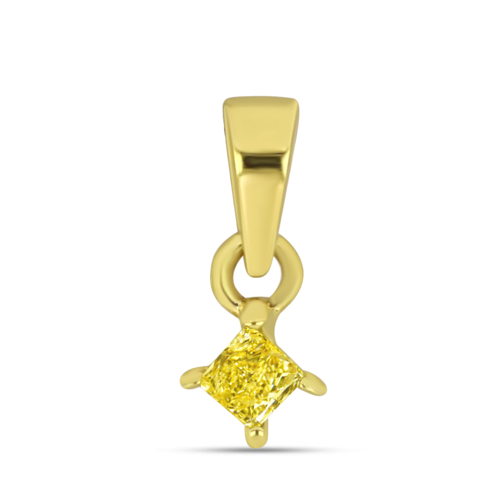 Goldplattierte Silberhalskette mit gelbem Diamant