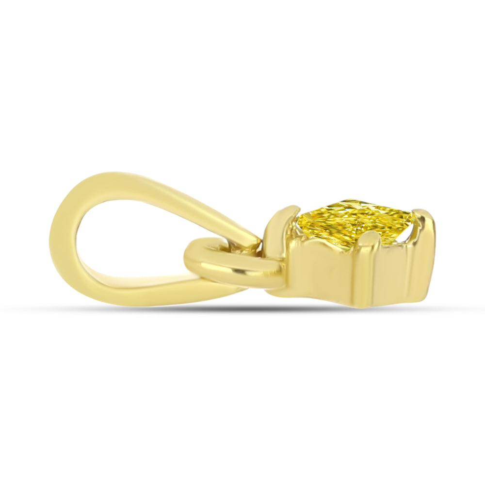 Goldplattierte Silberhalskette mit gelbem Diamant