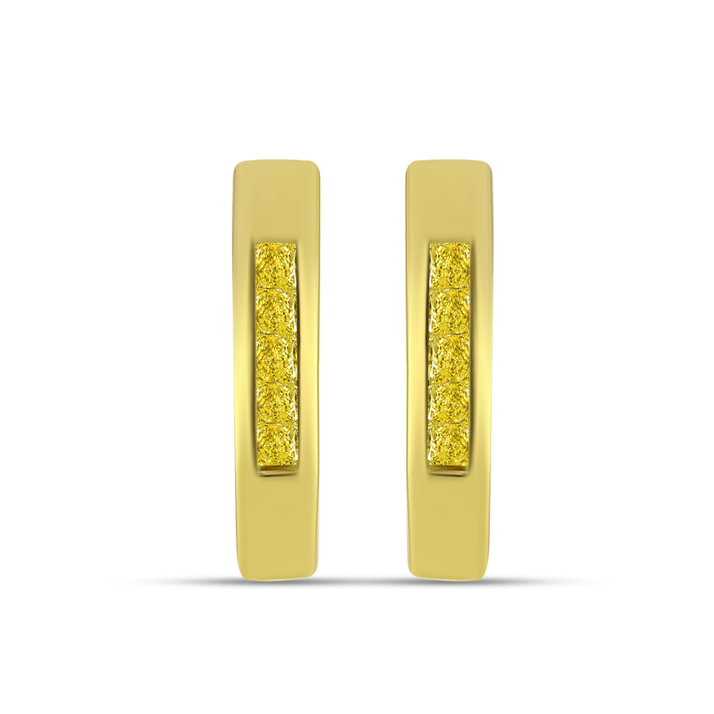 Goldplattierte Silberohrringe mit gelbem Diamant