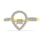 Goldplattierter Silberring mit weißem Diamant und weißem Zirkon