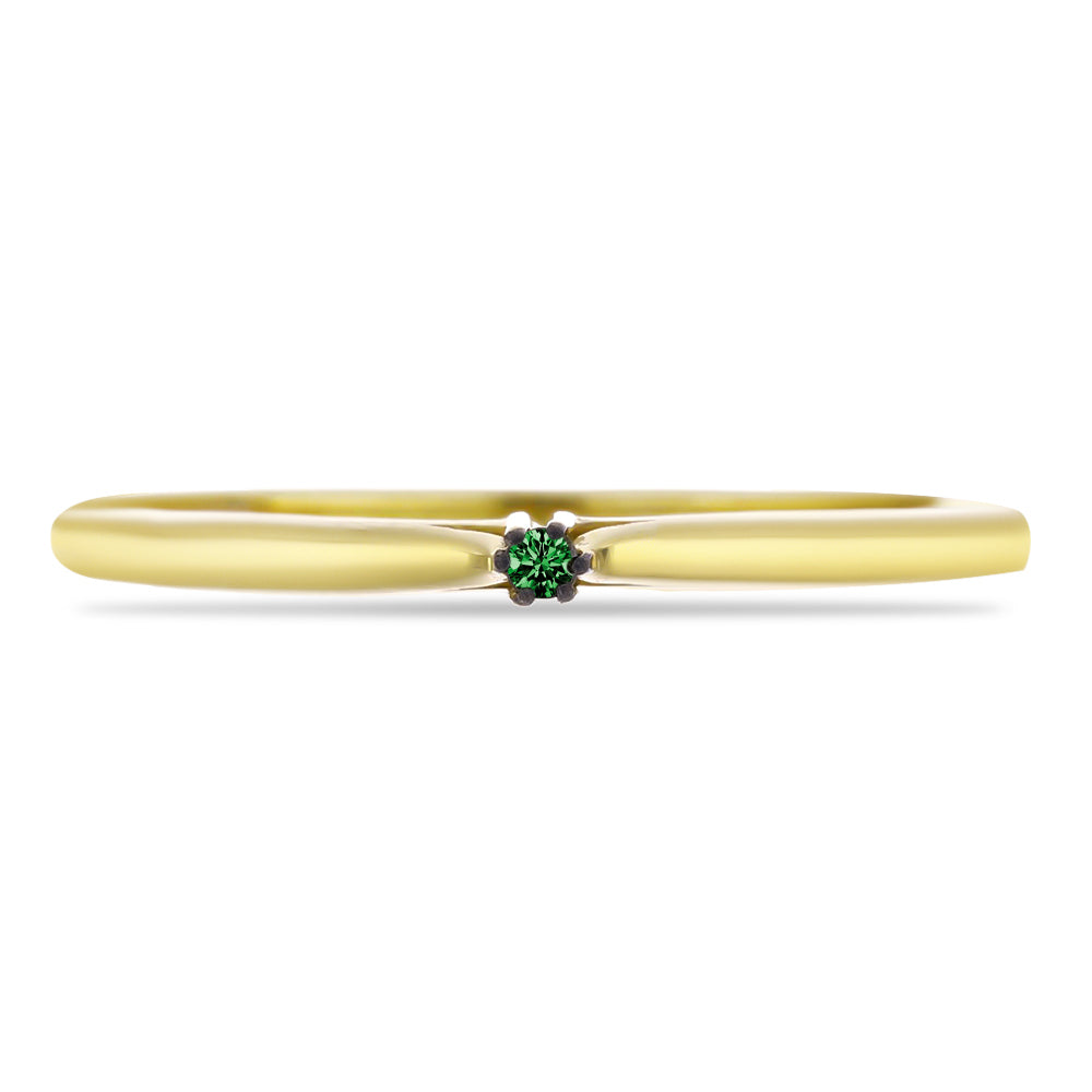 Goldplattierter Silberring mit grünem Diamant 1 