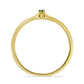 Goldplattierter Silberring mit grünem Diamant