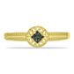 Goldplattierter Silberring mit grünem Diamant