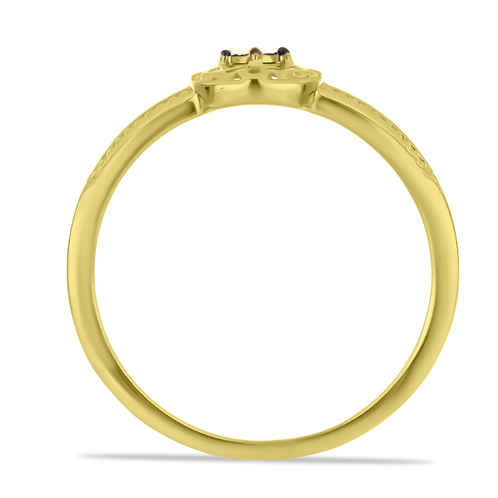 Goldplattierter Silberring mit grünem Diamant 2 