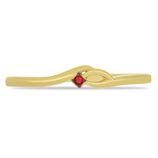 Goldplattierter Silberring mit rotem Diamant
