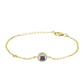 Goldplattiertes Silberarmband mit rotem Diamant und weißem Zirkon