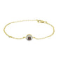 Goldplattiertes Silberarmband mit rotem Diamant und weißem Zirkon