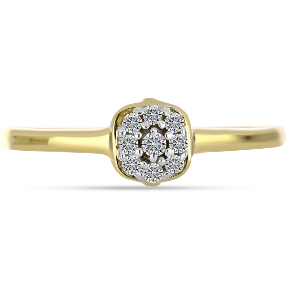 Goldplattierter Silberring mit weißem Diamant