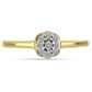 Goldplattierter Silberring mit weißem Diamant