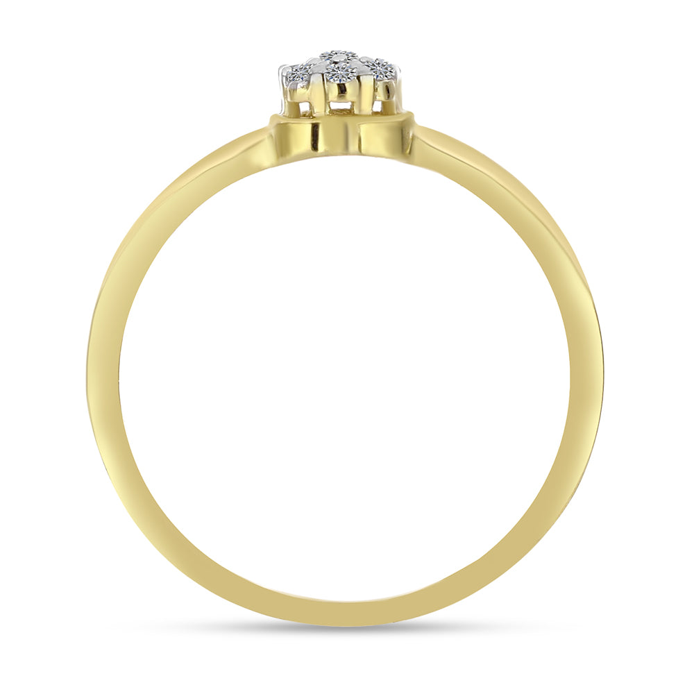 Goldplattierter Silberring mit weißem Diamant
