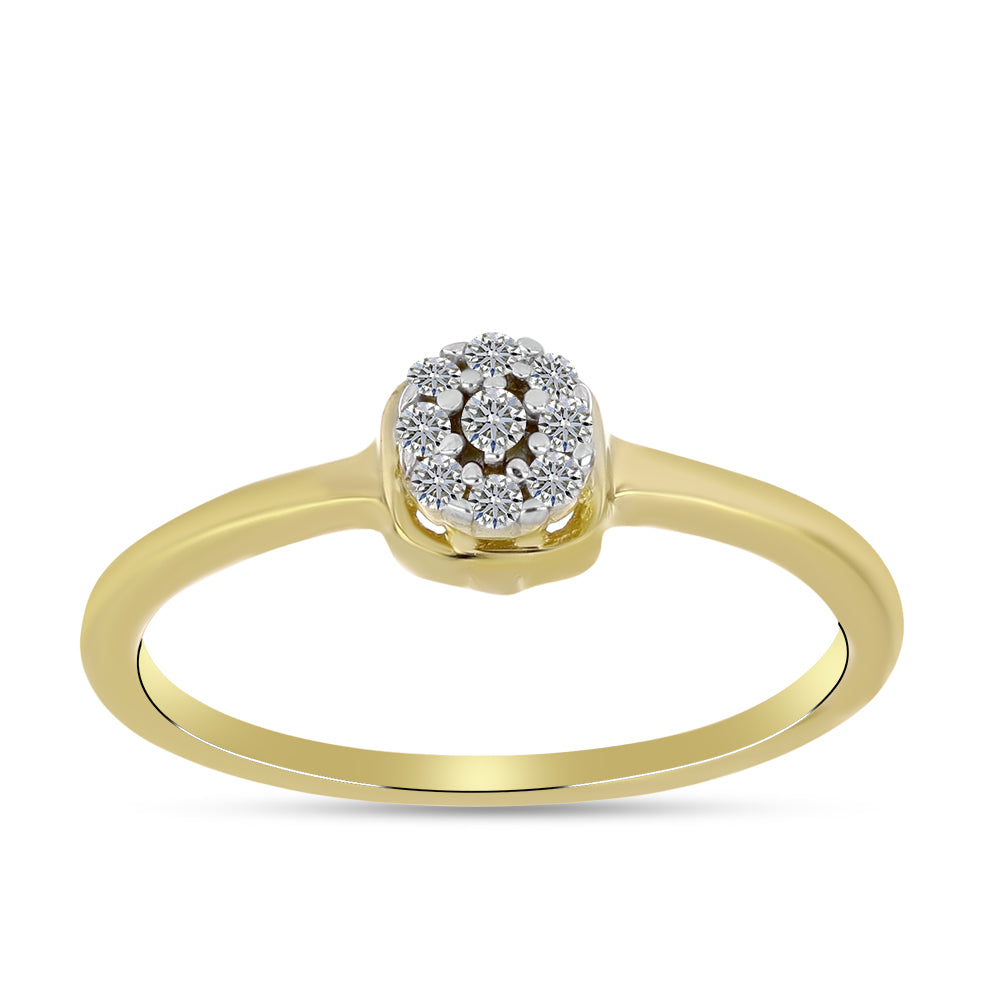 Goldplattierter Silberring mit weißem Diamant