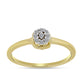 Goldplattierter Silberring mit weißem Diamant