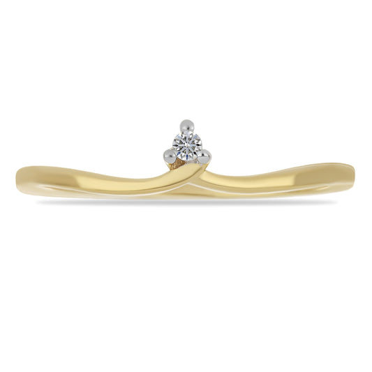 Goldplattierter Silberring mit weißem Diamant