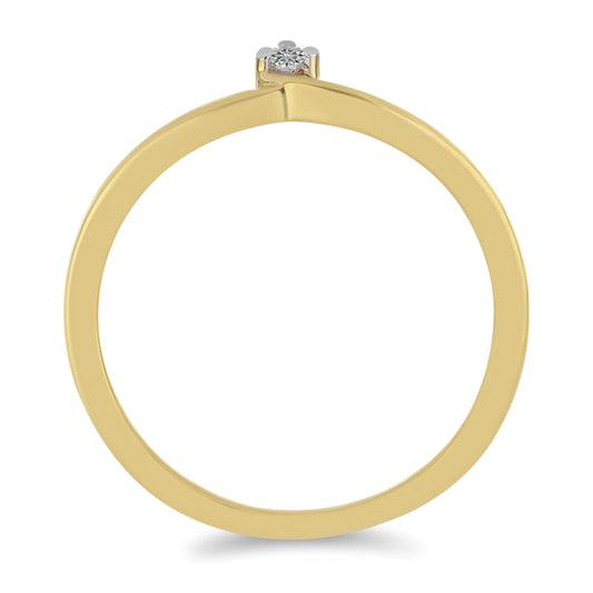 Goldplattierter Silberring mit weißem Diamant