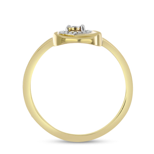 Goldplattierter Silberring mit weißem Diamant