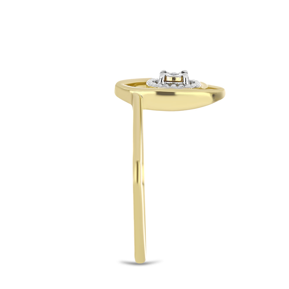 Goldplattierter Silberring mit weißem Diamant 4 