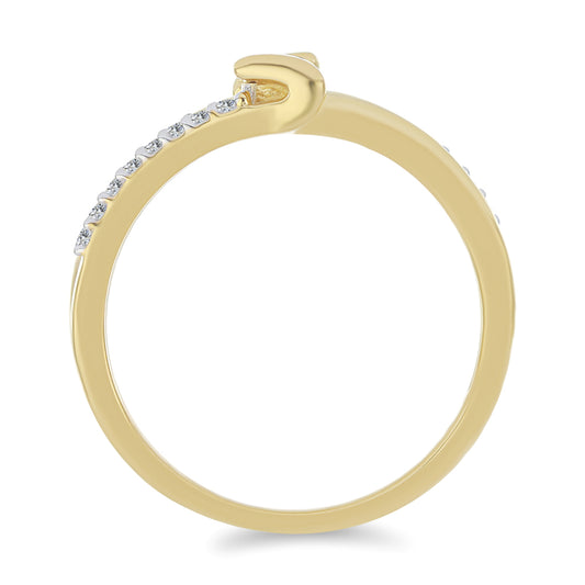 Goldplattierter Silberring mit weißem Diamant und weißem Zirkon