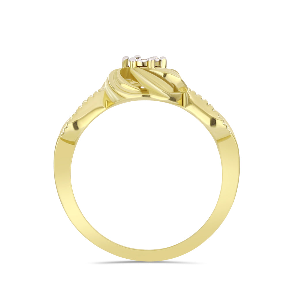 Goldplattierter Silberring mit weißem Diamant 2 