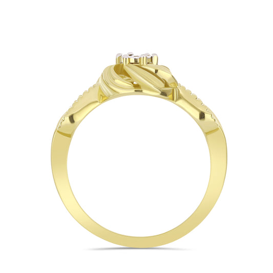 Goldplattierter Silberring mit weißem Diamant